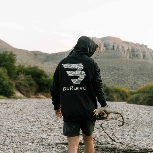 FLEECE HOODIE FLYING B LOGO BLACK