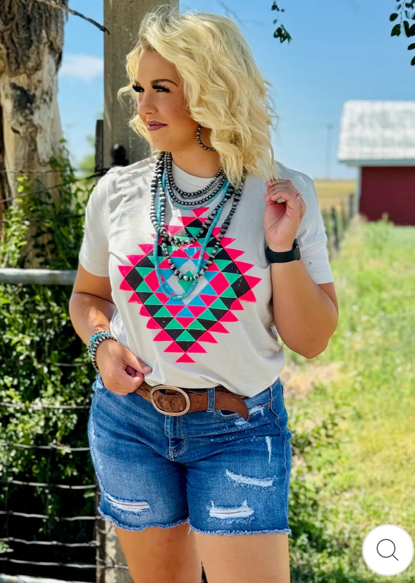 Ryannes Neon Aztec Tee