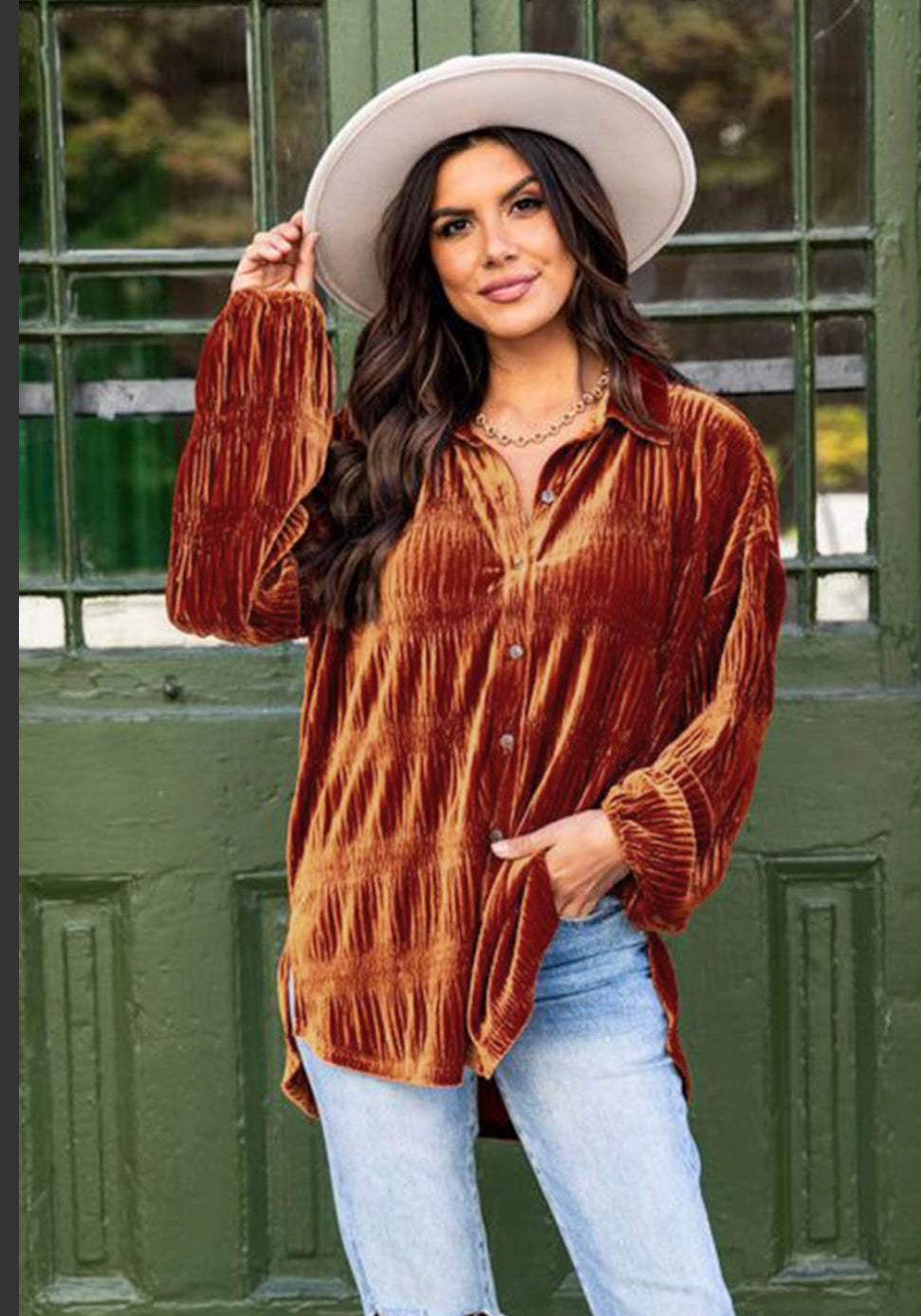 Velvet Rust LS Top