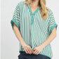 STRIPE COLLAR MINT TOP