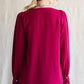 V-Neck Bubble Sleeve Burgundy LS