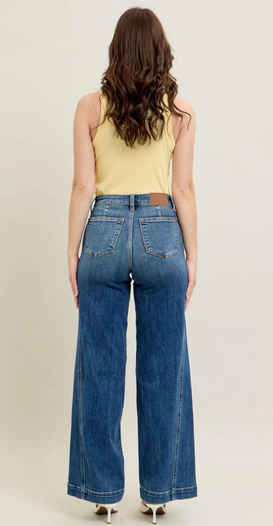 JUDY BLUE HW TROUSER WIDE LEG