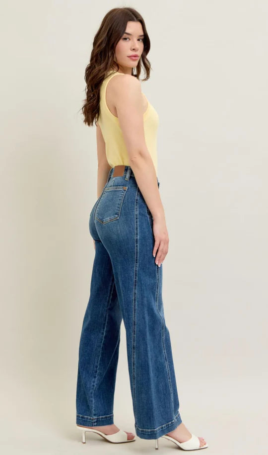 JUDY BLUE HW TROUSER WIDE LEG