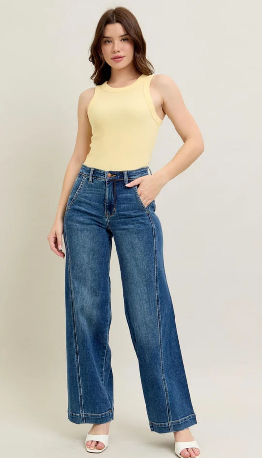 JUDY BLUE HW TROUSER WIDE LEG