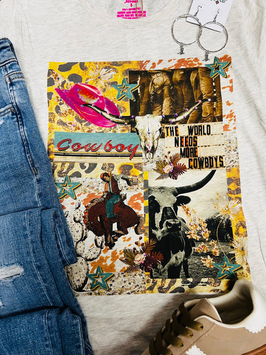 COWBOY COLLAGE TEE