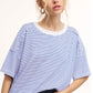 BASIC STRIPE ROYAL BLUE TOP