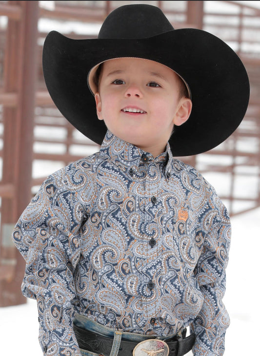 Cinch Toddler Paisley Blue LS