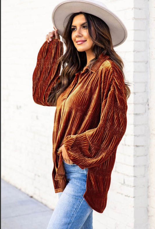 Velvet Rust LS Top