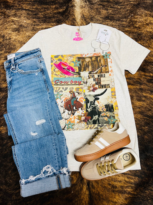 COWBOY COLLAGE TEE