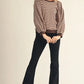 PUFF STRIPE TOP BROWN
