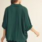 SCALLOP 3/4 TOP HUNTER GREEN