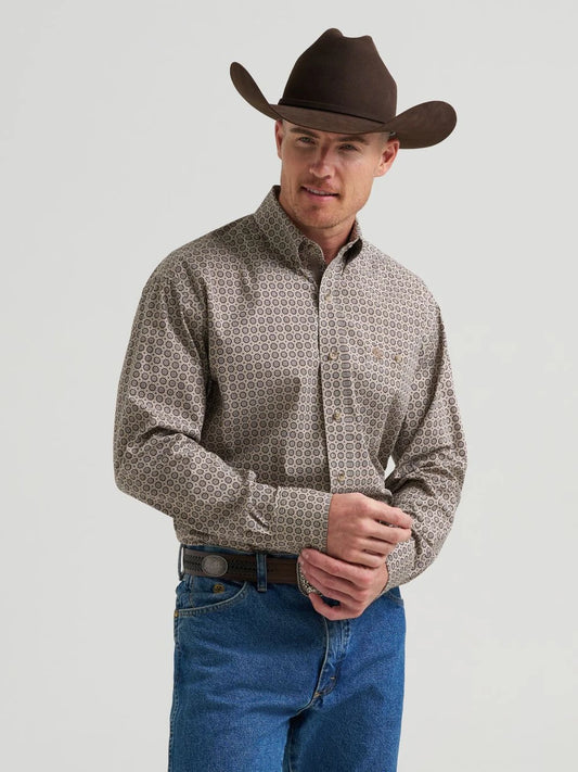 GEORGE STRAIT MN BURGUNDY PRINT LS