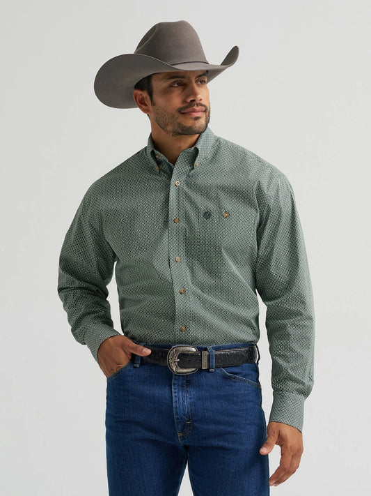GEORGE STRAIT GREEN PRINT LONG SLEEVE