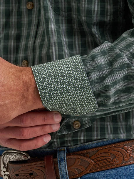 GEORGE STRAIT GREEN PLAID LONG SLEEVE
