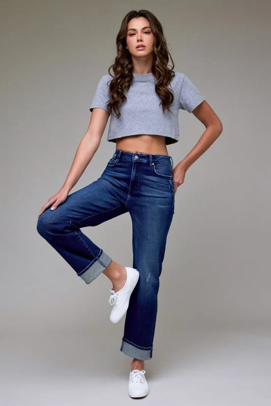 WMS CUFF STRAIGHT DARK JEAN