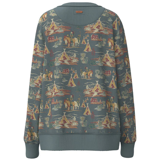 YOUTH STALLION CREW BLUE PULLOVER