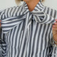 BOW TIE STRIPE LS TOP