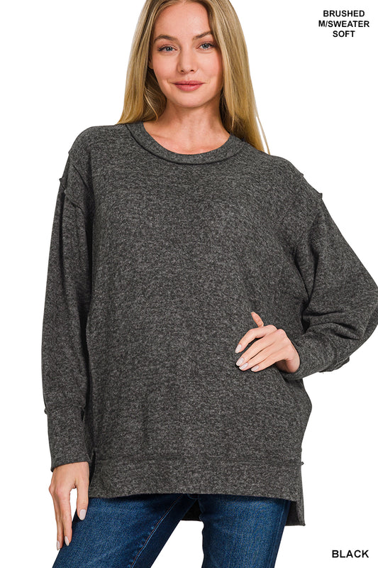 HACCI BRUSHED BLK SWEATER