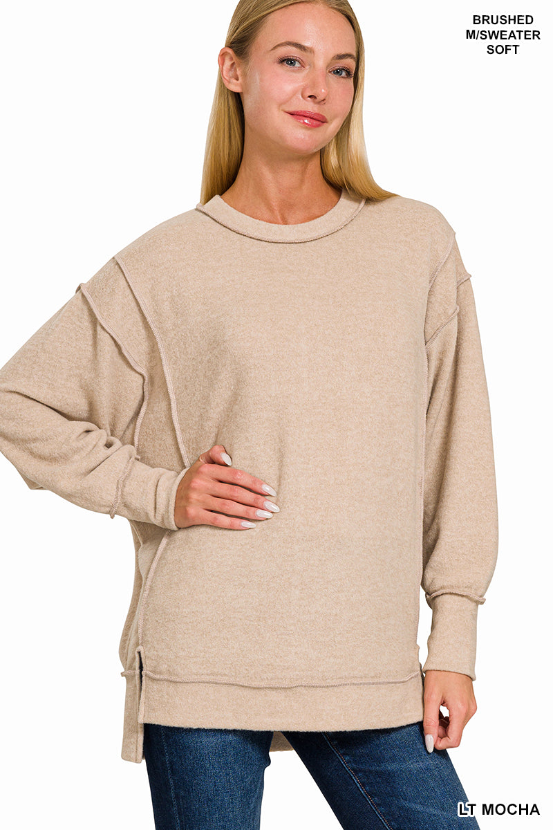 HACCI BRUSHED MOCHA SWEATER