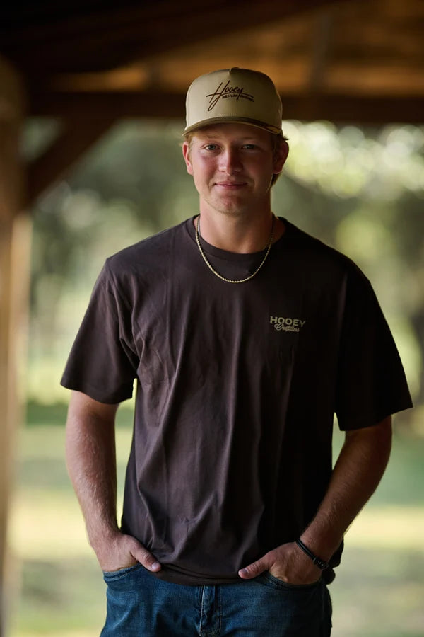 MENS FLOCK SHOT BROWN TEE