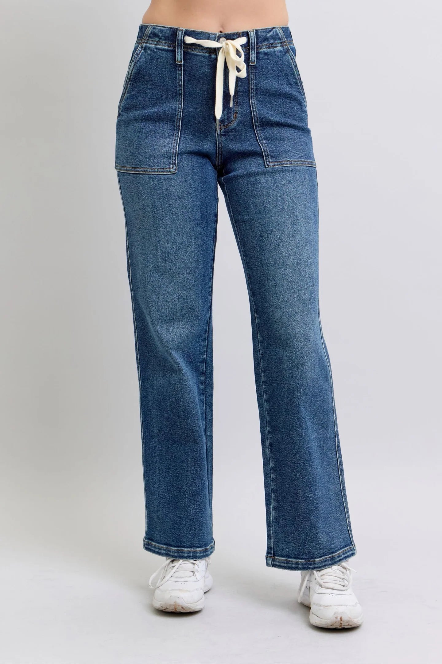 JUDY BLUE HW DRAWSTRING JEANS