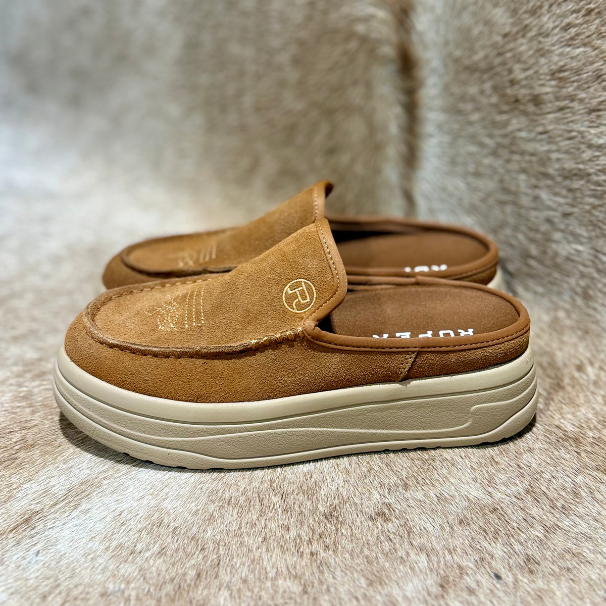 ROPER SUEDE COGNAC MULE