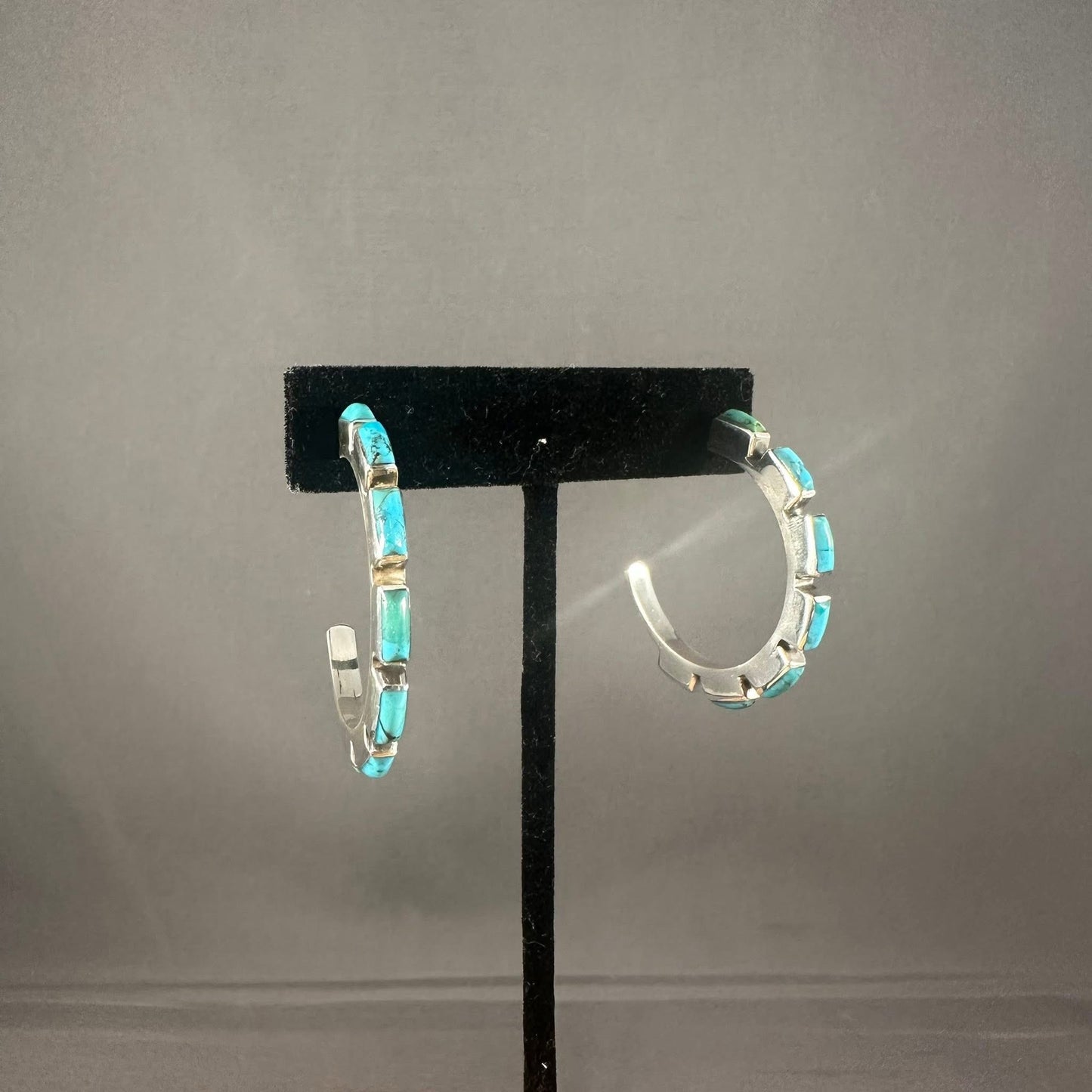 TURQUOISE CHICKLET HOOP