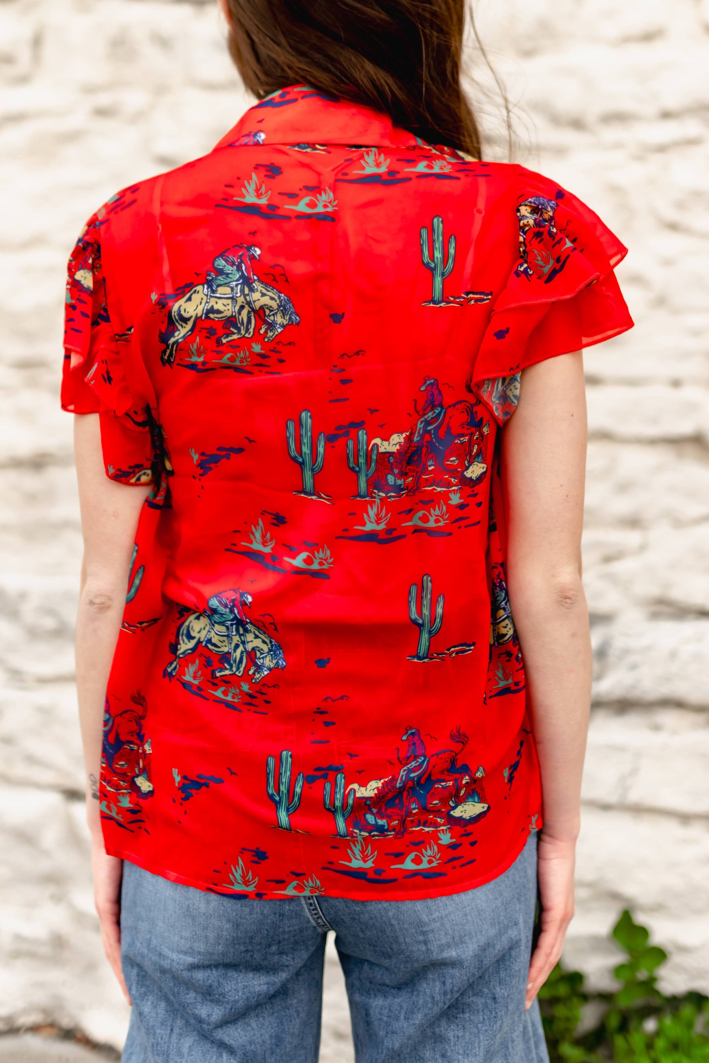 COWBOY FLUTTER RED TOP