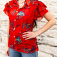 COWBOY FLUTTER RED TOP