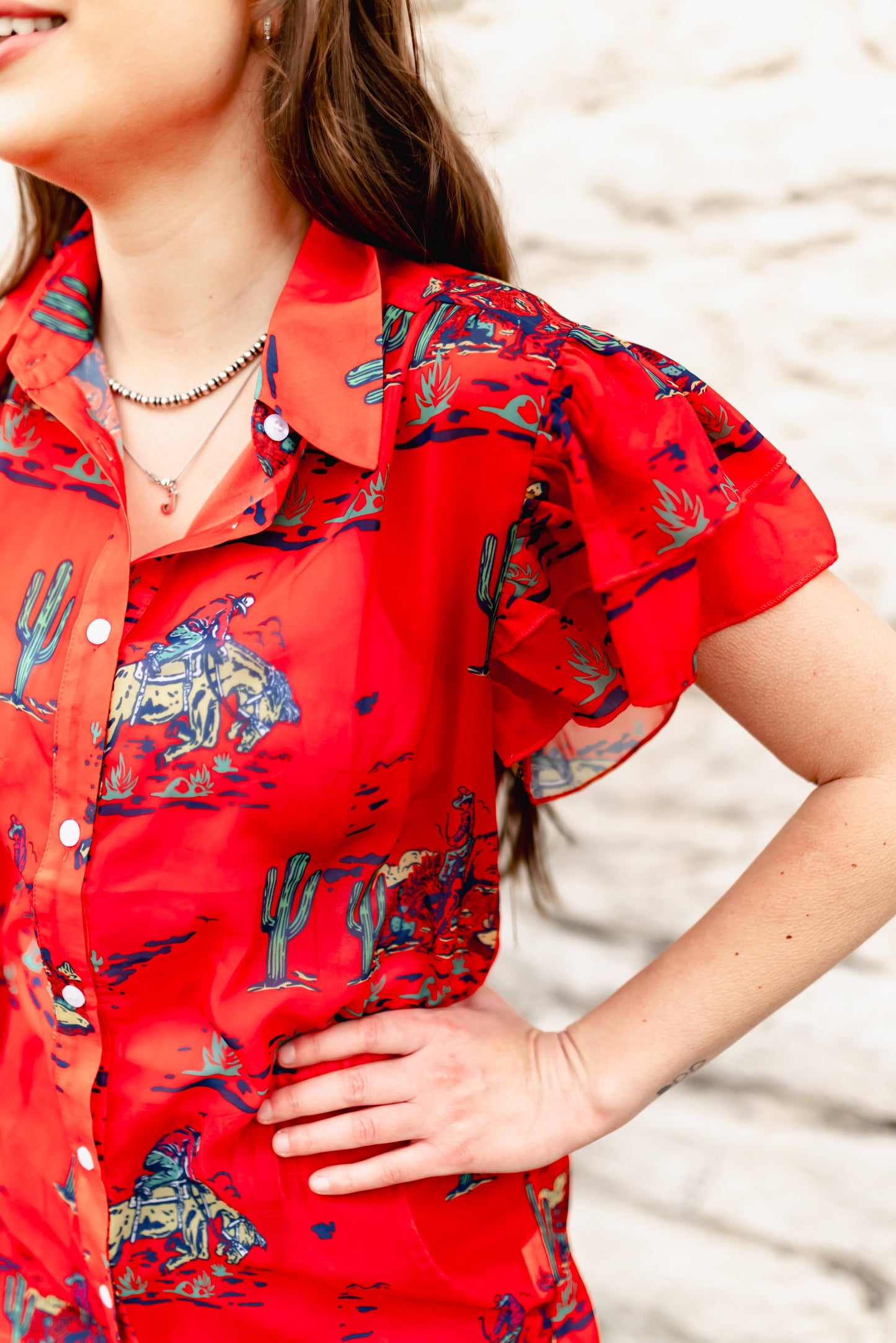 COWBOY FLUTTER RED TOP
