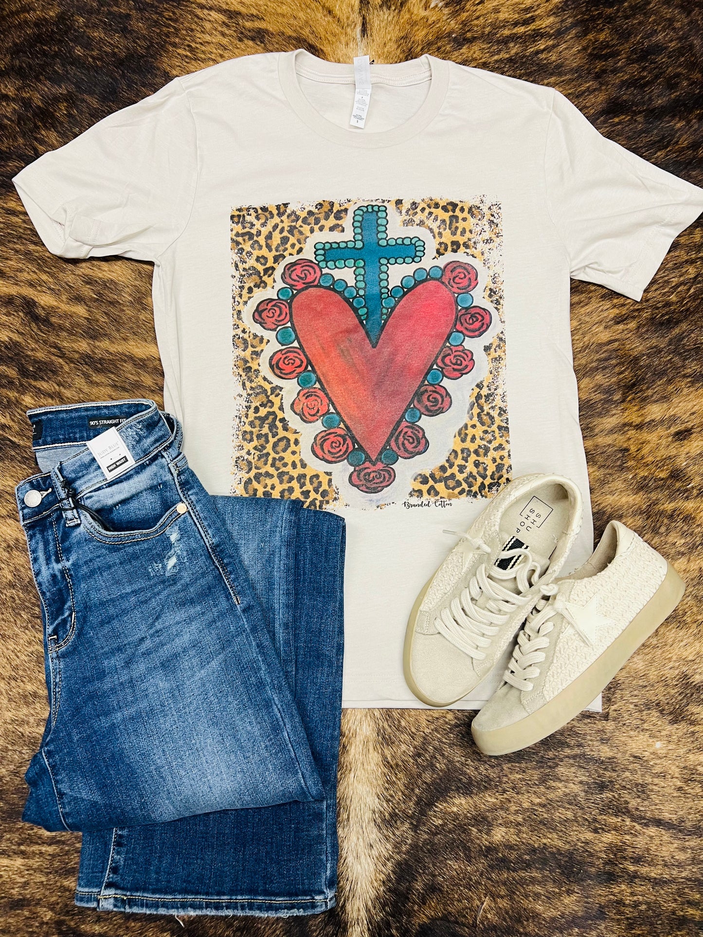 LEOPARD SACRED HEART TEE