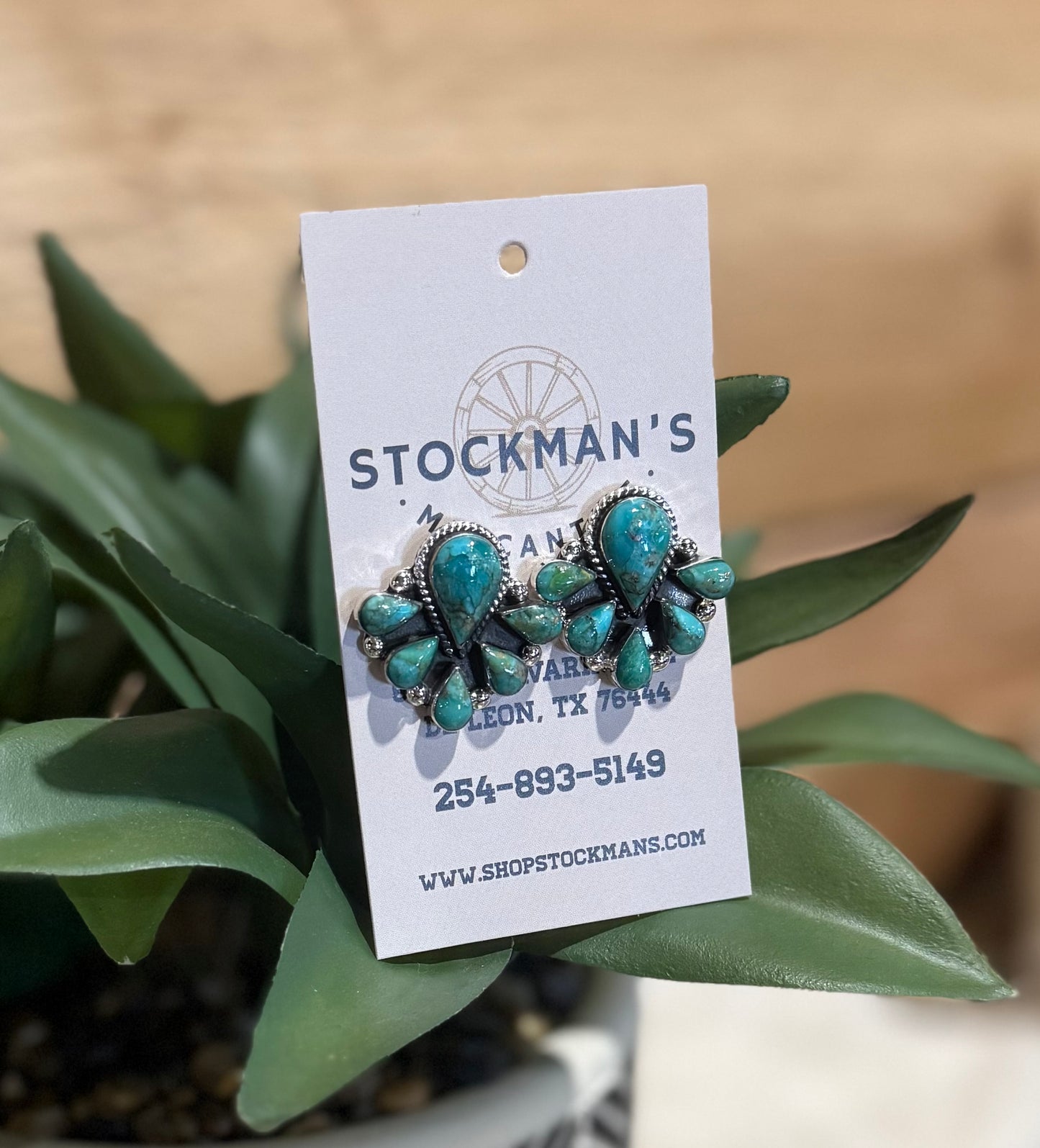 TURQUOISE TEARDROP POST EARRINGS