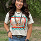 CHECKERED HORSESHOE TEE