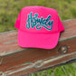 Howdy in Turquoise Chenille Foam Trucker Cap