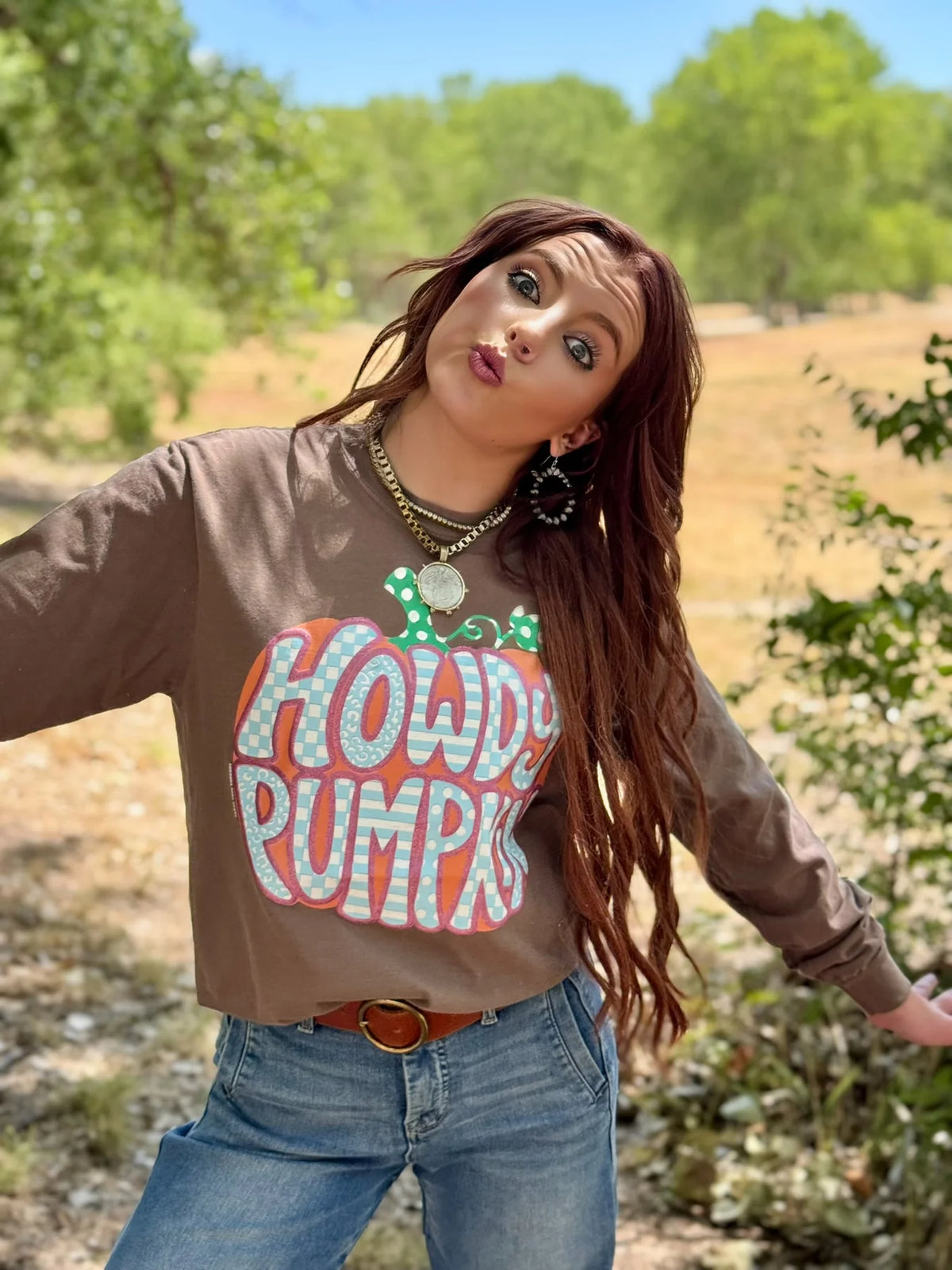 HOWDY PUMPKIN BROWN LS
