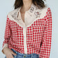 RED GINGHAM EMB COWBOY