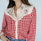 RED GINGHAM EMB COWBOY