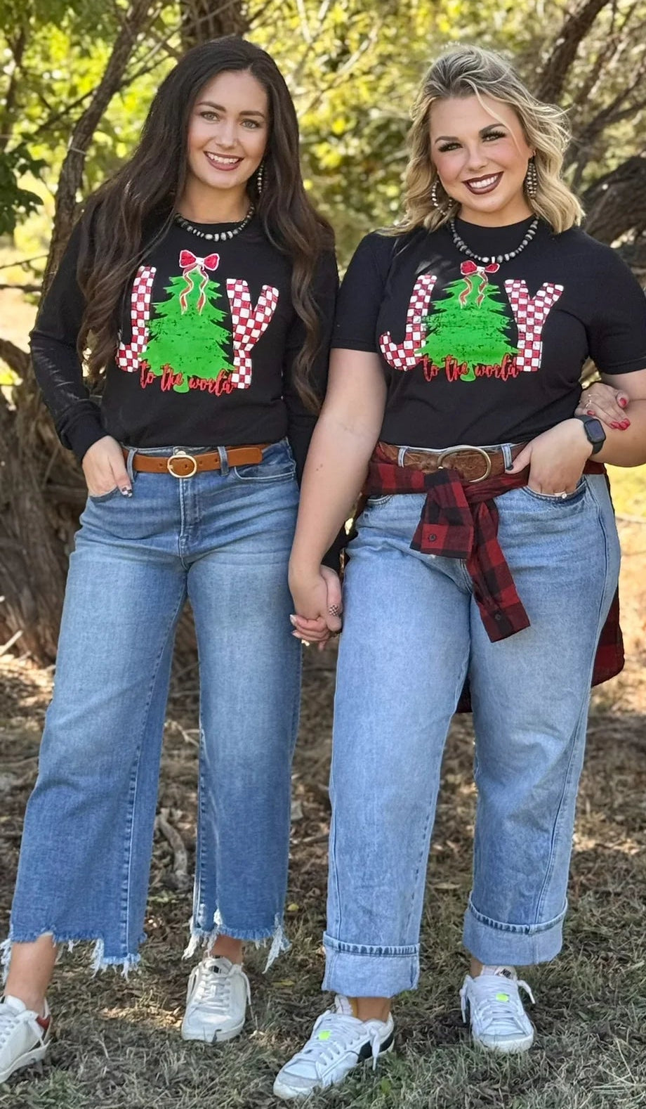 JOY CHECKERED LONG SLEEVE TEE