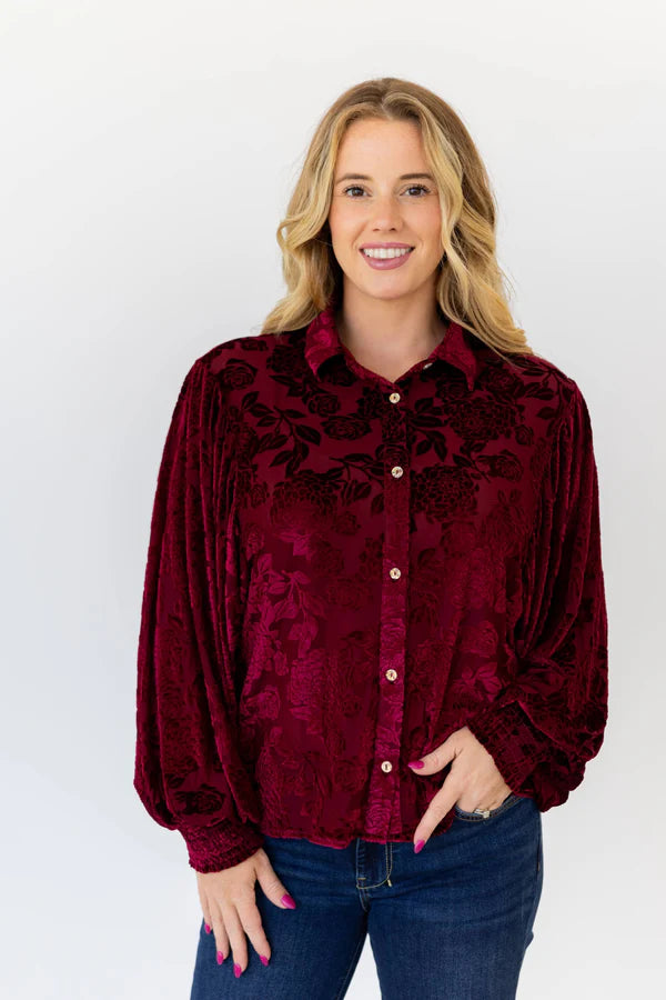 WINE VELVET LS TOP