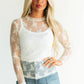 WM LACE IVORY LS TOP
