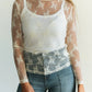 WM LACE IVORY LS TOP