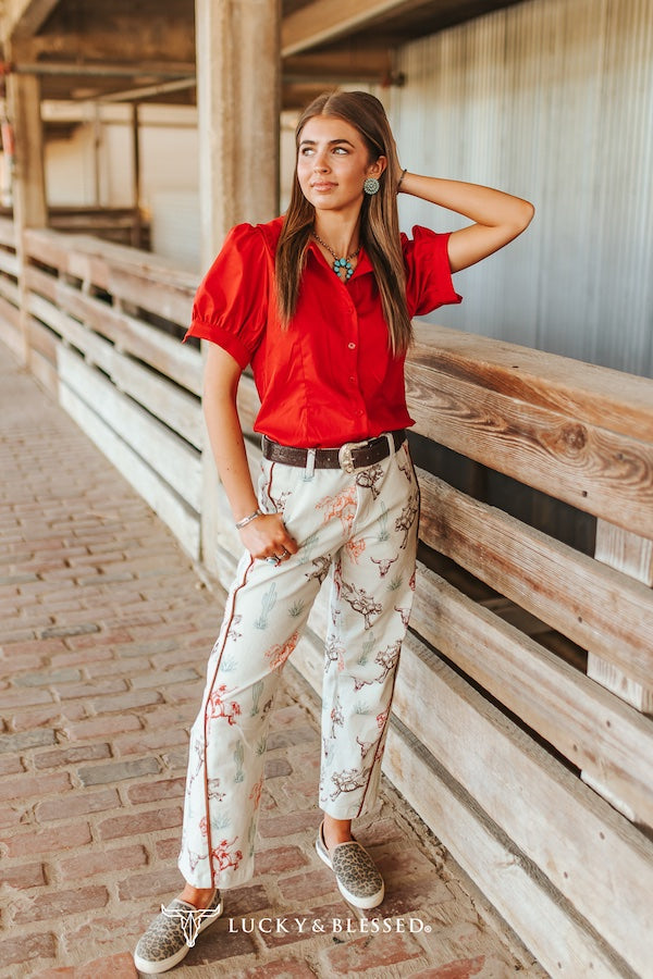 WESTERN MR BARREL CREAM JEAN