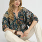 BOHO PAISLEY TEAL TOP