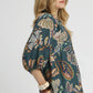 BOHO PAISLEY TEAL TOP