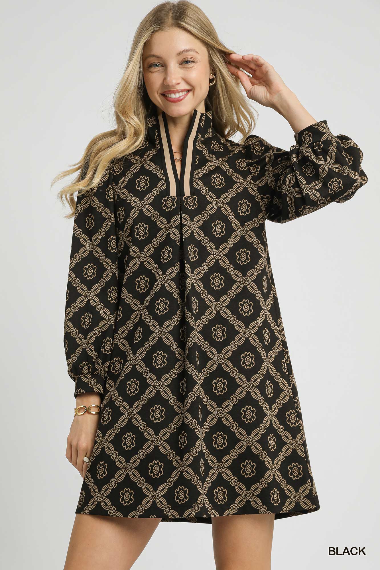 STRIPED TRIM MINI DRESS