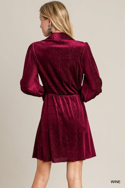 VELVET SHIMMER LS DRESS