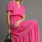 WASHED HOT PINK MAXI DRESS