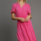 WASHED HOT PINK MAXI DRESS