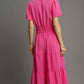WASHED HOT PINK MAXI DRESS