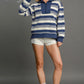 DENIM STRIPE LS TOP